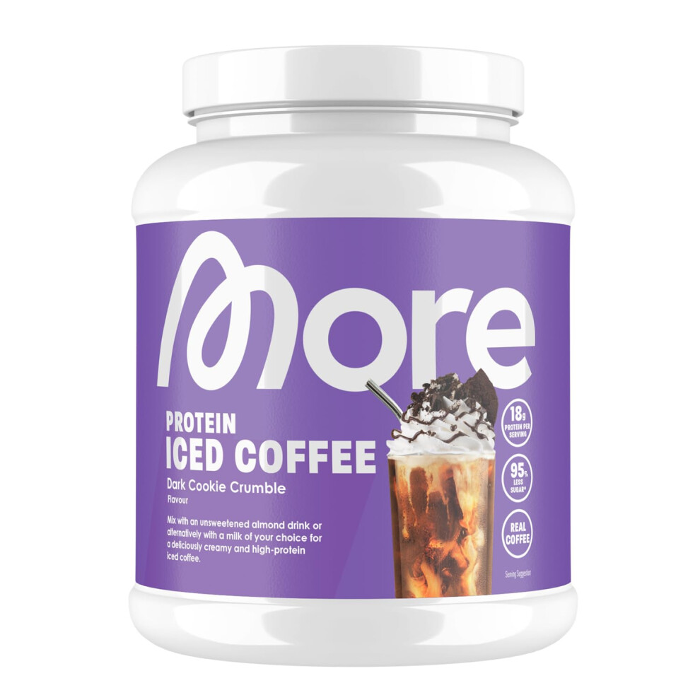 More Nutrition More Protein Iced Coffee, Dark Cookie Crumble, 500 G, 1.1 Lbs, 20 Servings, Protein Powder With Instant Coffee, Low In Sugar And Fat Â Made In Germa