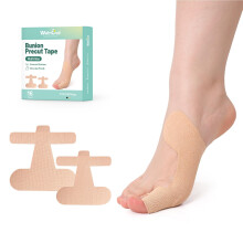 Welnove Kinesiology Tape for Bunion, 16 Pcs Ankle Tape Toe Support & Pain Relief, Breathable Latex-Free Tape, Beige (8 Small + 8 Large)
