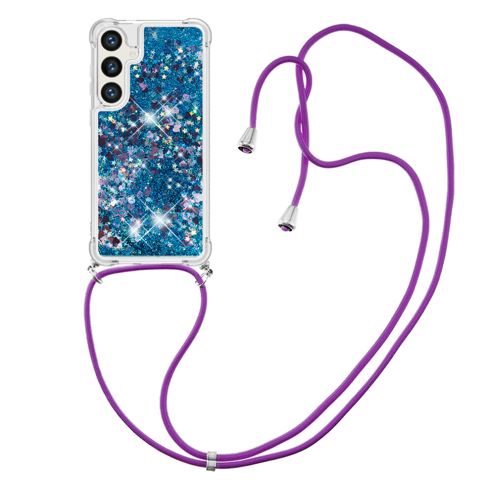 ( / Hearts) For Samsung Galaxy S26 Tpu Case Quicksand Phone Cover With Lanyard Blue 6914292043161