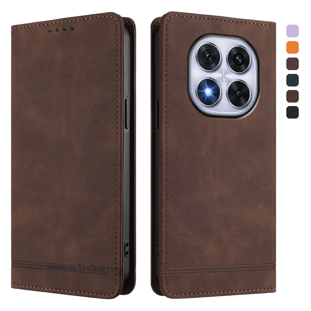 (Brown) For Xiaomi Redmi Note 14 Pro+ 5G / Xiaomi Poco X7 5G / Xiaomi Redmi Note 14 Pro 5G Case Rinacasis Rc23 Rfid Blocking Wal Brown 6914298338148