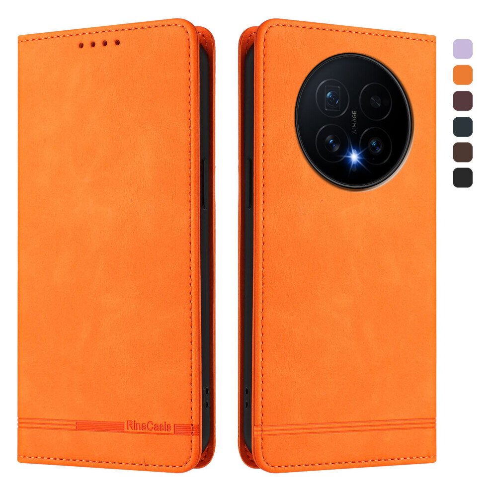 (Orange) For Honor Magic8 5G Case Rinacasis Rc23 Rfid Blocking Wallet Stand Pu Leather Phone Cover Orange 6914299149309