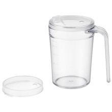 HOMECRAFT Shatterproof Beaker for Elderly & Adults Clear Mug with Lid – 400ml – Lightweight, Non-Spill Drinking Cup for Weak Grip – Daily Living