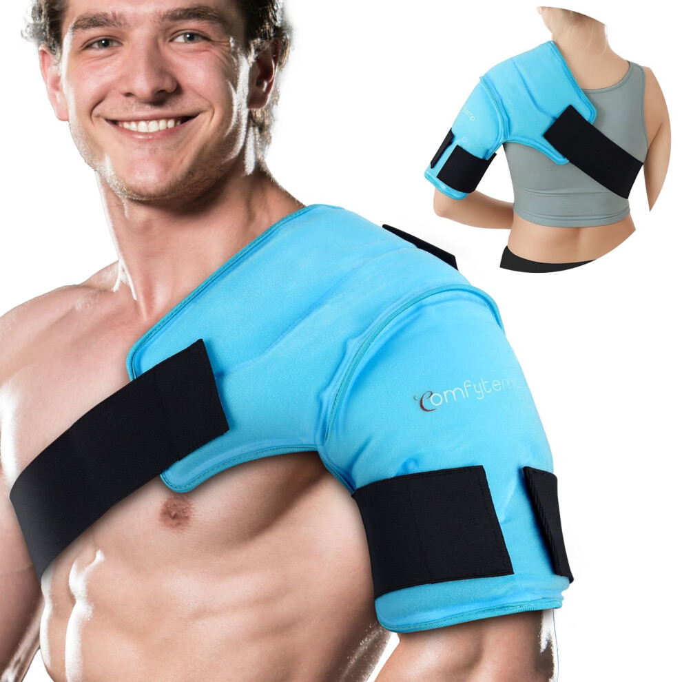 Comfytemp 3D Contoured Shoulder Ice Pack Wrap, Reusable Hot & Cold Gel Pack For Shoulder Discomfort, Cold Compression For Joint & Muscle Comfort, Arm