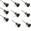 Recessed ceiling spotlights 12V LED 9-pack black waterproof warm white 3000K 1