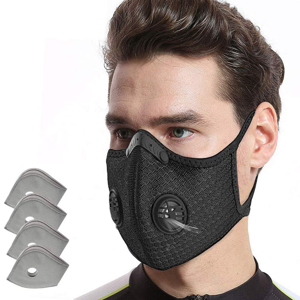 Aoperk Dust Mask, Dust Mask With 4Pcs Additional Activated Carbon Filter, Washable And Reusable Breathable Mask For Pollen Allergy, Woodworking Mowin