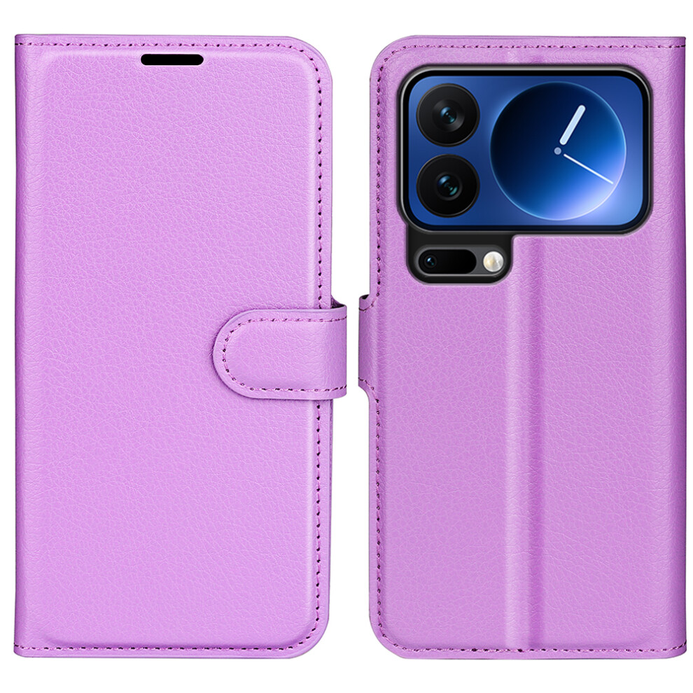 (Purple) For Xiaomi 17 Pro Case Litchi Texture Shockproof Leather Wallet Phone Cover Purple 6914297168838