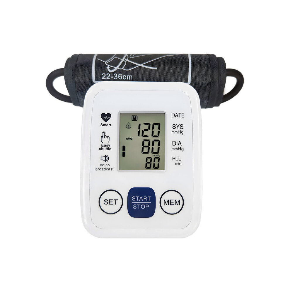 Stoyotu White (White) New Tonometer Automatic Digital Bp Monitor Upper Arm Blood Pressure Monitor Sphygmomanometer Tensiometer Heart Rate Pulse