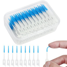 220 Pieces Interdental Brushes Dual-Use Dental Brushes Tooth Gap Brushes Silicone Dental Floss Sticks Portable Tooth Floss Picks for Braces Oral Clea