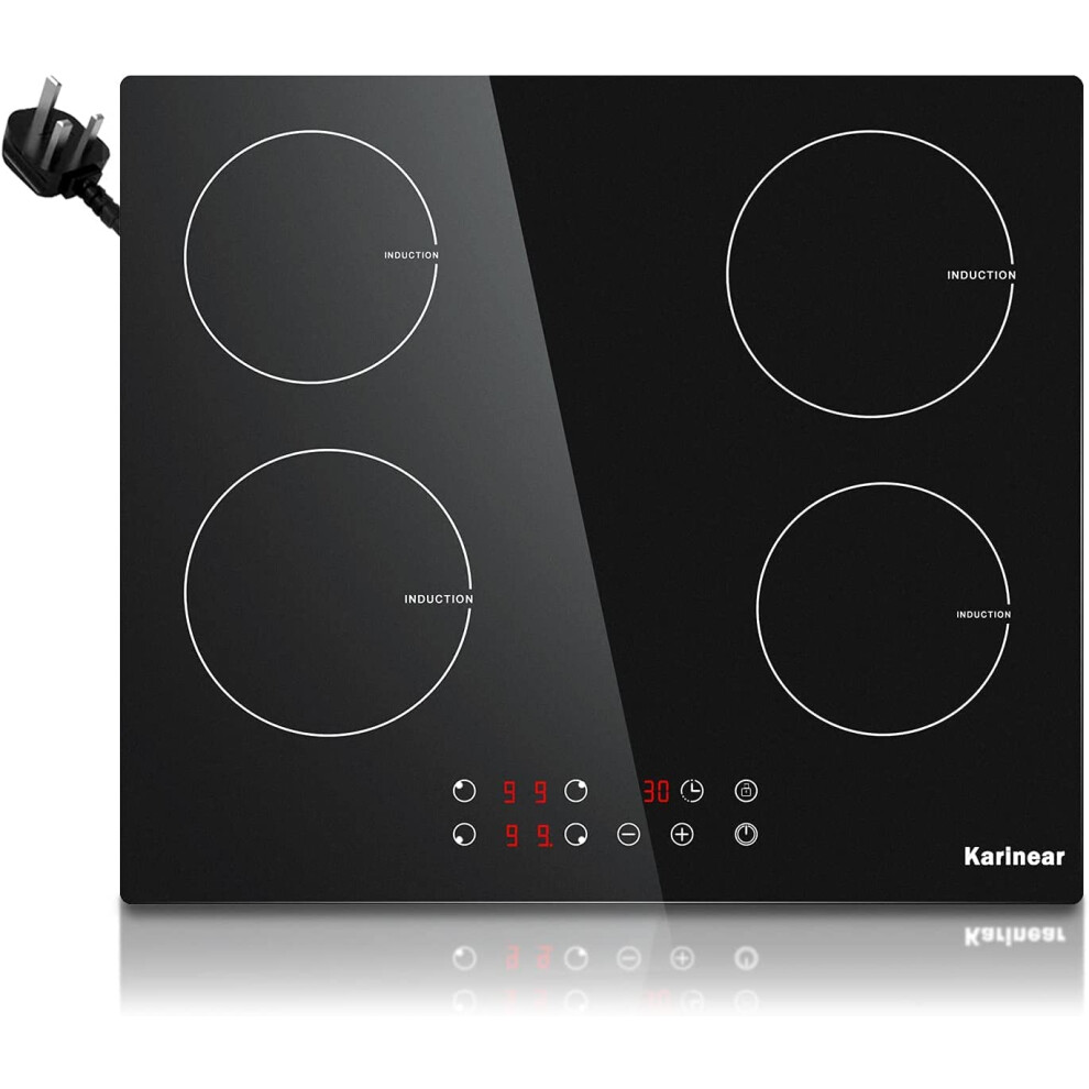 Karinear Induction Hob, 4 Zones Built-In Induction Hob 60Cm, With Touc