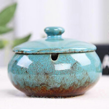 Ceramic Windproof Ashtray with Lid for Cigarettes