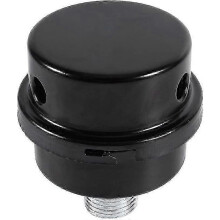 Zwart compressorluchtfilter met connector en geluiddemper - 1 stuk