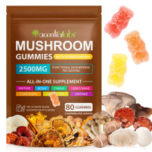 Mushroom Gummies, 80 Count Mushroom Supplement Gummies with Ashwagandha, Lion's