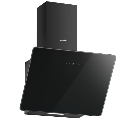 COMFEE' 60cm Angled Cooker Hood, Wall Mounted, Black