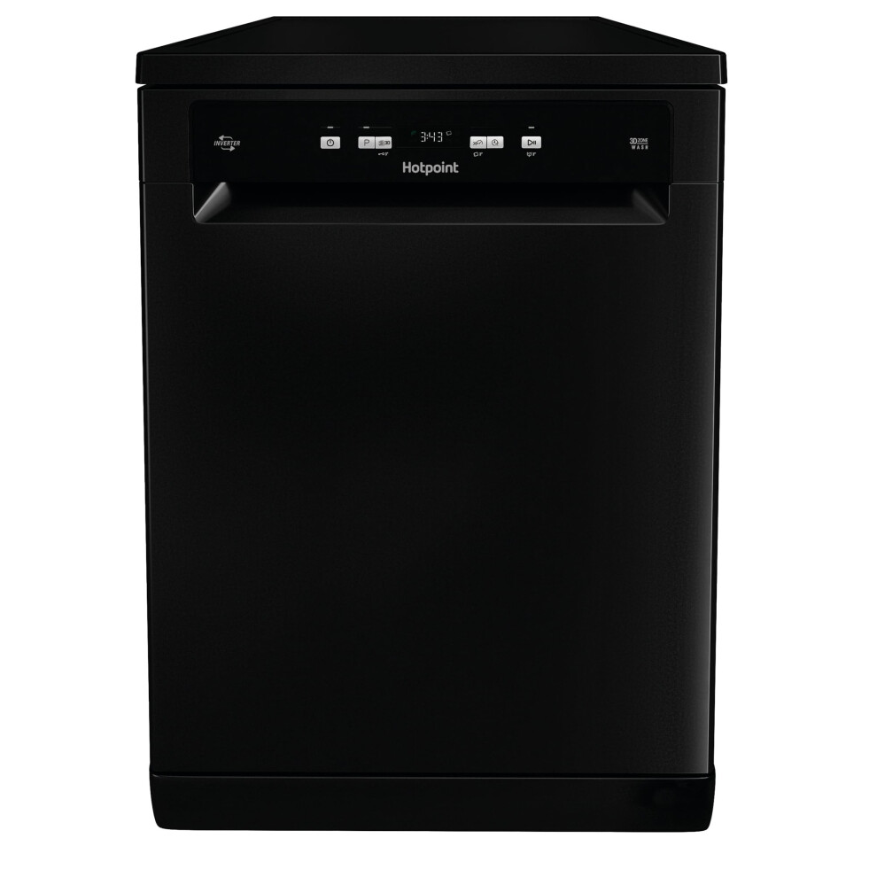Photos - Dishwasher Accessory Hotpoint-Ariston Hotpoint Full Size Freestanding Dishwasher - Black - 14 Place Settings - E Rated - HFC3C26WCB 