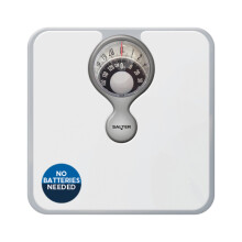 Salter Mechanical Bathroom Scale – Premium Analogue Body Weight Scale with Large Magnifying Lens, 133 kg Capacity, Monochrome Design, No Batteries N