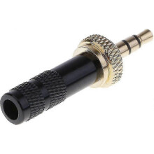 Gold-plated Contact Stereo Jack Plug Cable for Headphone Repair - Screw Lock, Black (1pc)
