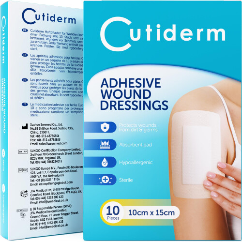 Cutiderm Adhesive Wound Dressing 10cm x 15cm - Pack of 10