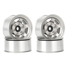 4 Jantes à 6 Branches en Métal avec Anneau de Verrouillage de Talon de 1,55" pour RC 1/10 D90 TF2 pour CC01 LC70 MST Argent