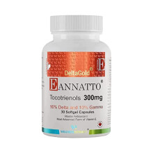 Tocotrienols Vitamin E Supplement Annatto Derived – DeltaGold, Tocopherol Free, Supports Cholesterol, Inflammation, Brain & Skin Health (300 mg, 30