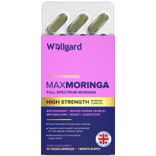 Wellgard Moringa Capsules - Supports Blood Sugar Balance, Heart & Digestive Health, and Metabolism, 60 Vegan Capsules