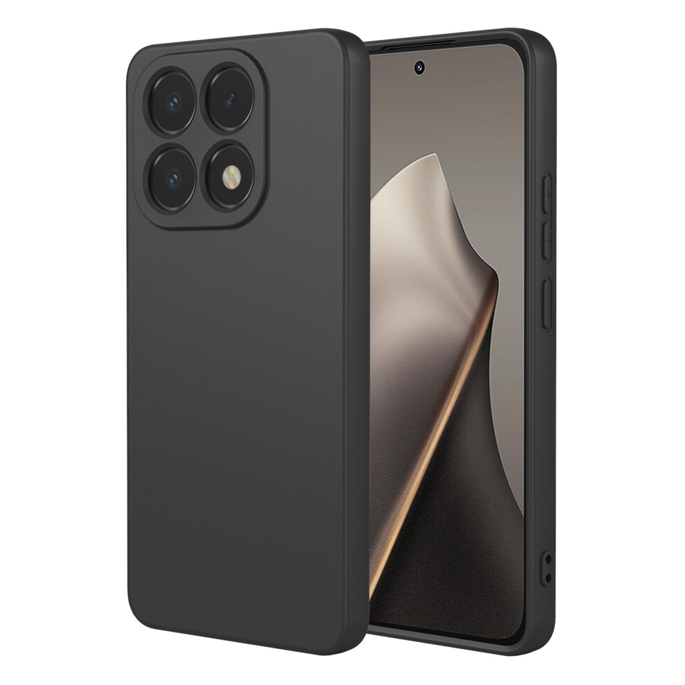 (Black) For Xiaomi 15T Case Liquid Silicone Feel Soft Tpu Protective Phone Cover Black 6914291989521