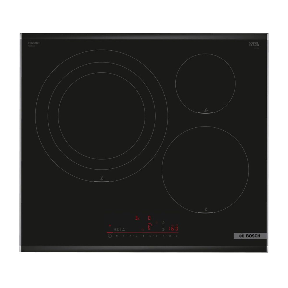 Bosch - Induction Hob, 60 cm, Series 6, 3 Cooking Zones, Electronics DirectSelect, PerfectFry Plus, Home Connect, Black, PID675HC1E-image-OPC-PVSSY97-NEW
