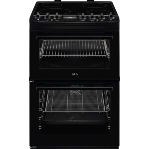 AEG AEG CCX6740ACB 112L Freestanding Double Oven with 4 Ceramic Hobs - Bla