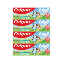 Colgate Kids Bluey Mint-Flavoured Fluoride Toothpaste 3+ Years 50ml x 4 – Gentle Toothpaste for Kids – Contains Dentist-Recommended Level of Fluor