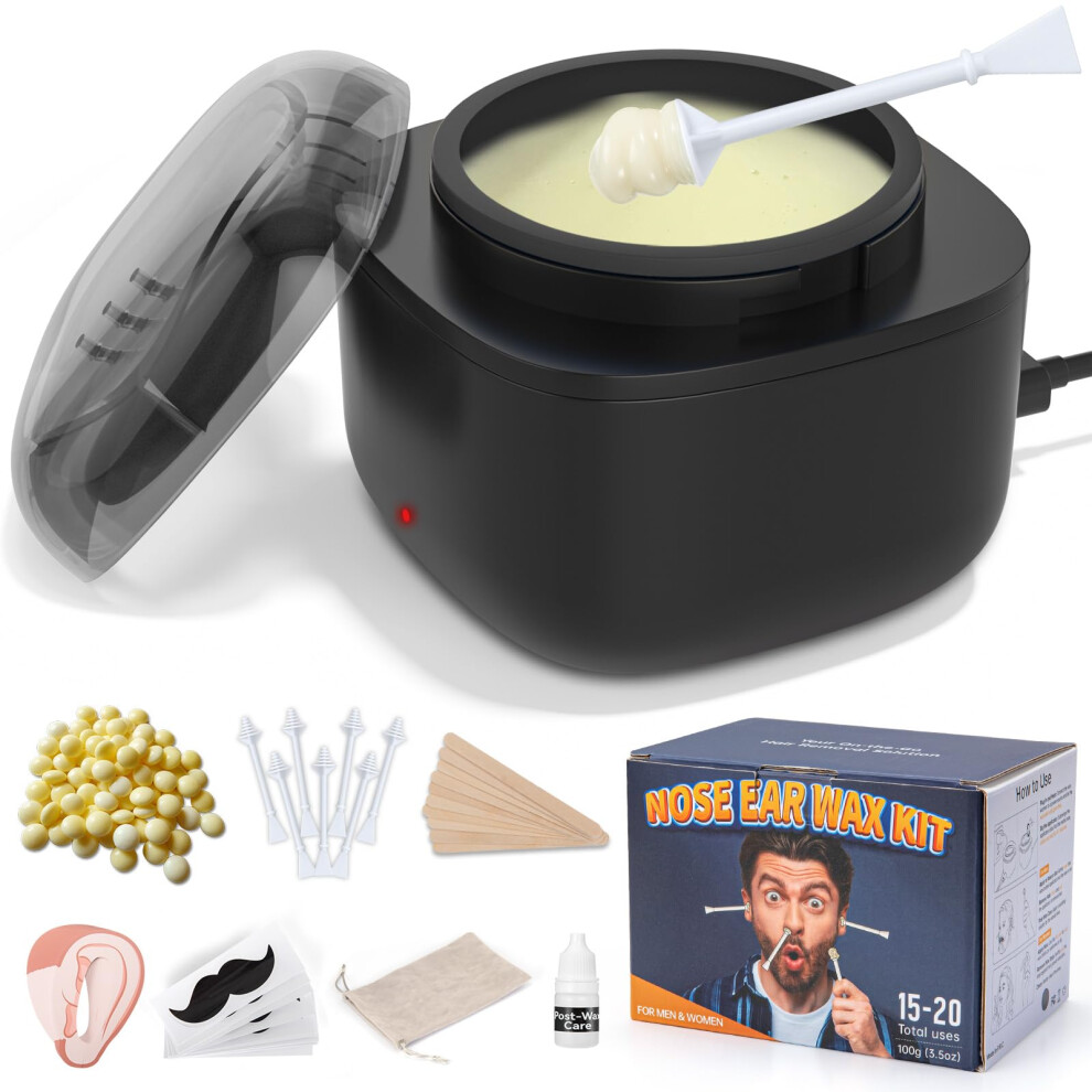 Eyuytu Nose Waxing Kit For Men And Women, Nose Ear Hair Wax Kit With 100G Wax, 40 Sticks, Usb Fast Heat, Smart Constant Temp, Upgraded Size, Multi-Ac