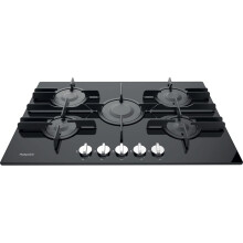 Hotpoint 75cm 5 Burner Gas on Glass Gas Hob with Vertical Flame - Blac