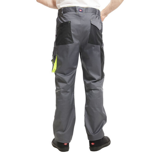 Lee Cooper (40R, Grey/Black) Lee Cooper Mens Reflective Holster Pocket Work Cargo Trousers 1