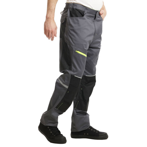 Lee Cooper (40R, Grey/Black) Lee Cooper Mens Reflective Holster Pocket Work Cargo Trousers 2