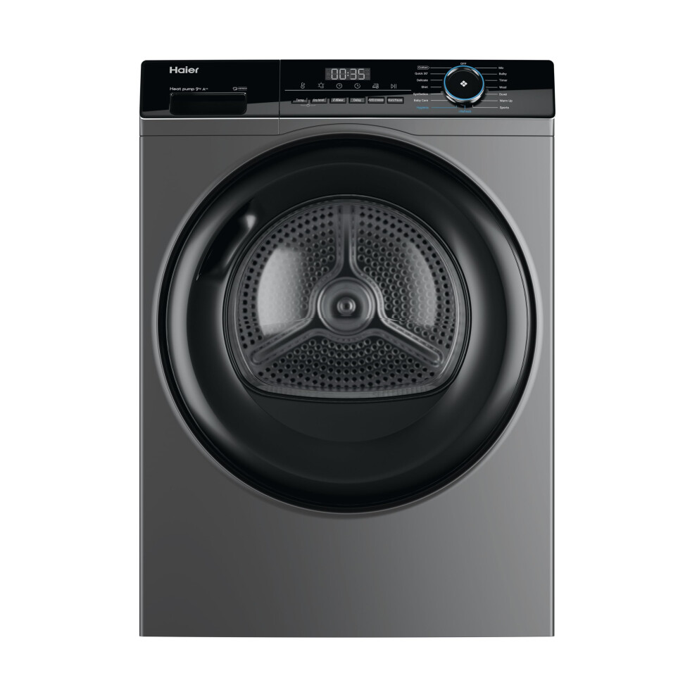 Haier I-Pro Series 3 Hd90-A2939r Heat Pump Tumble Dryer, 9Kg, Graphie, A++ Energy Class