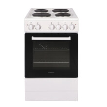 Statesman SE050SPW Single Oven Electric Cooker, 4 Hotplates, Integrated Grill, 50cm Wide, White