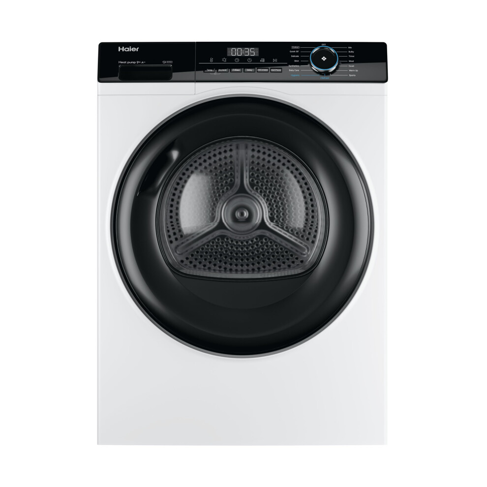 Haier I-Pro Series 3 Hd90-A2939 Heat Pump Tumble Dryer, 9Kg, White, A+