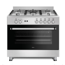 Ferre F9S50GF-X3-IN 90cm Gas Range Cooker With Double Turbo Fan & Wok Burner - Stainless Steel