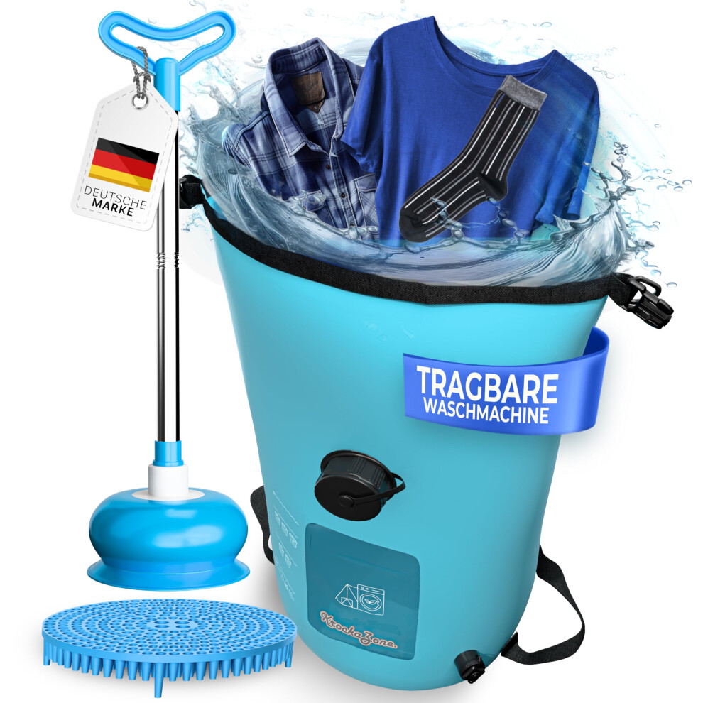 Krockazone. Portable Washing Machine Without Electricity - Foldable Wash Bag Plung