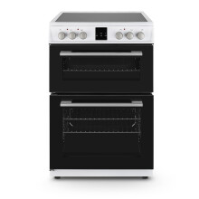 Montpellier MDOC60FW 600mm Double Electric Oven Ceramic Hob Fan Oven White