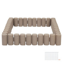 Bordura da Giardino Imitazione Legno-Duoku-4,18 m - Bordura per Aiuole in Plastica PE per Prato, Aiuole e Viali, 32 Picchetti
