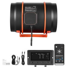 Ventilador de Duto de Fluxo Misturado 1372 m³/h - Duoku - Extrator de Ar em Linha 203 mm para Tenda de Cultivo e Porão, Motor EC