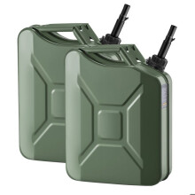 Bidão de gasolina em Metal 20 L-Duoku-Lote de 2 com Bico de Despejo-Pega Ergonômica-Debito Rápido de 6 L/min-Cor Verde