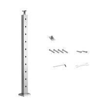 Palo di Parapetto-Duoku-91,4 x 2,5 x 5 cm-Palo per Corrimano a Cavo-Supporto Curvo per Corrimano, Balustrata
