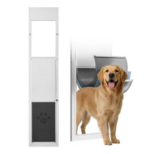 Hond- en Katvriendelijke Glazen Schuifdeur Hondenluik - Duoku - Geschikt voor Huurders, Maat XL