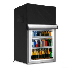 Outdoor Refrigerator Cover, Outdoor Dustproof Freezer Covers, For Protecting Upright Freezers/Beverage Refrigerator, 210D Oxford Cloth(black S)