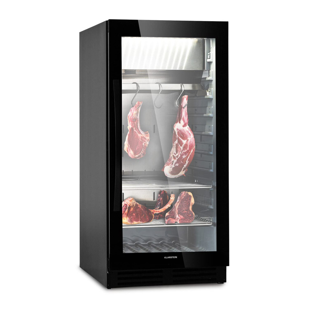 Klarstein Dry Ageing Refrigerator, Glass Fridge For Dry Aged Meat, Sin