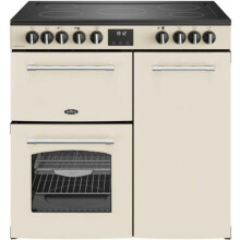 Belling Farmhouse 90E 90cm wide Electric Range Cooker with Ceramic Hob - Cream - A/A Rated