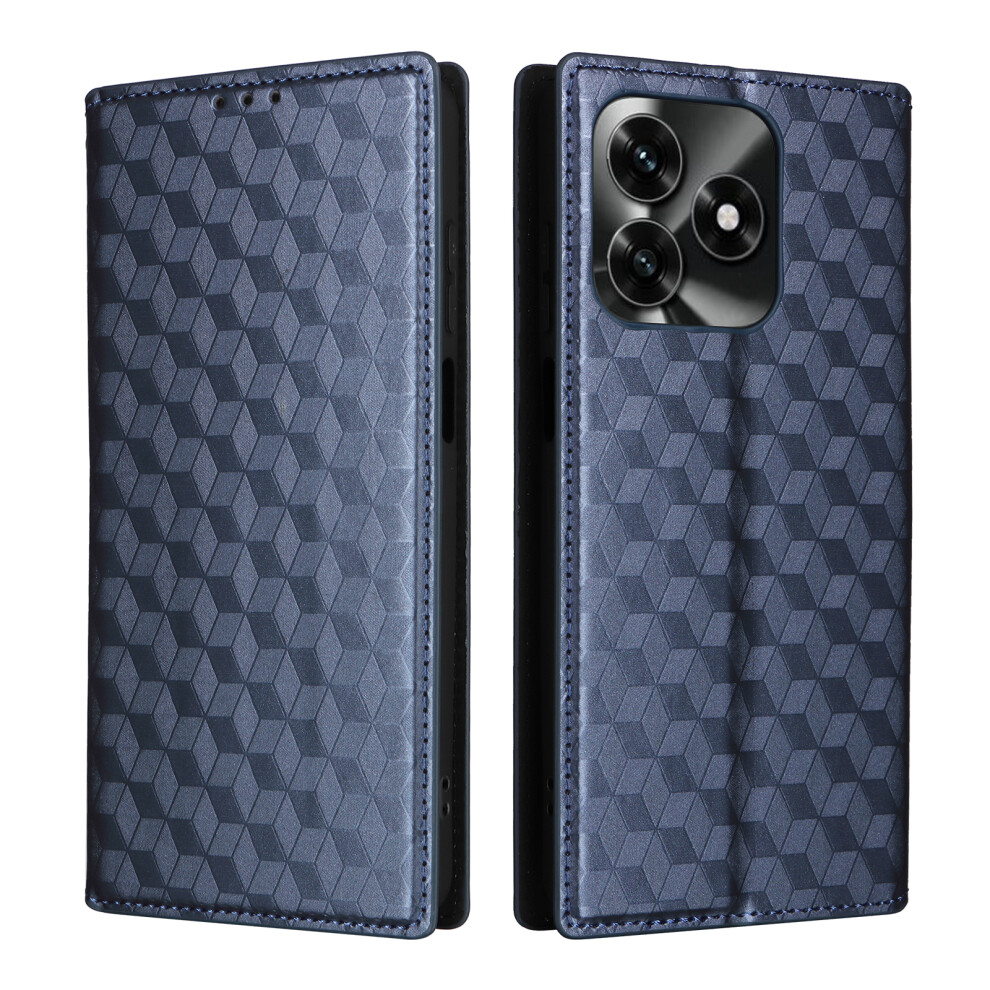 (Blue) Leather Case For Honor X5c 4G / X5c Plus 4G / Play10a 4G Wallet Rhombus Imprinted Phone Cover Blue 6914293736758