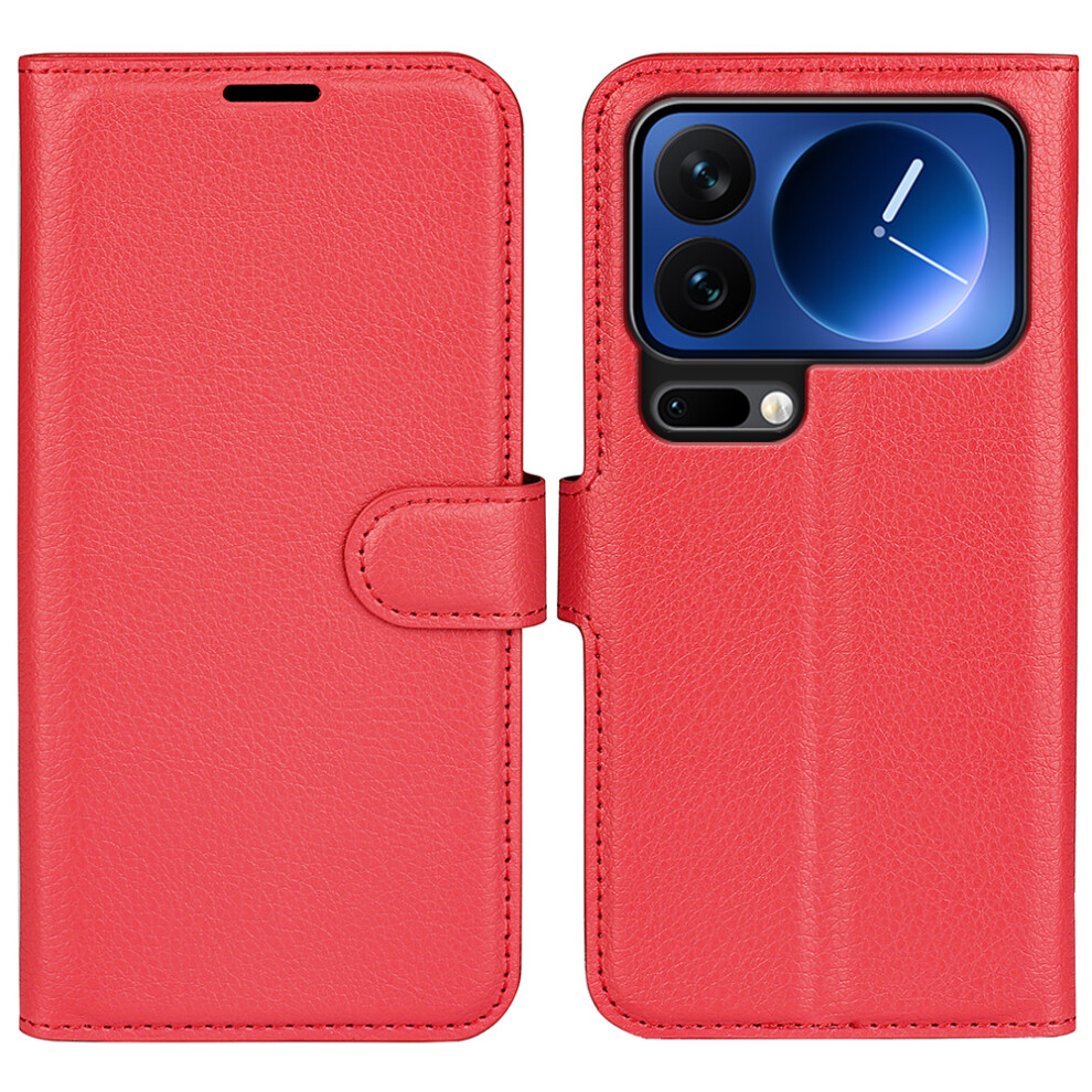 (Red) Amorus For Xiaomi 17 Pro Wallet Case Litchi Texture Shockproof Leather Flip Stand Phone Cover Red 6914297100890
