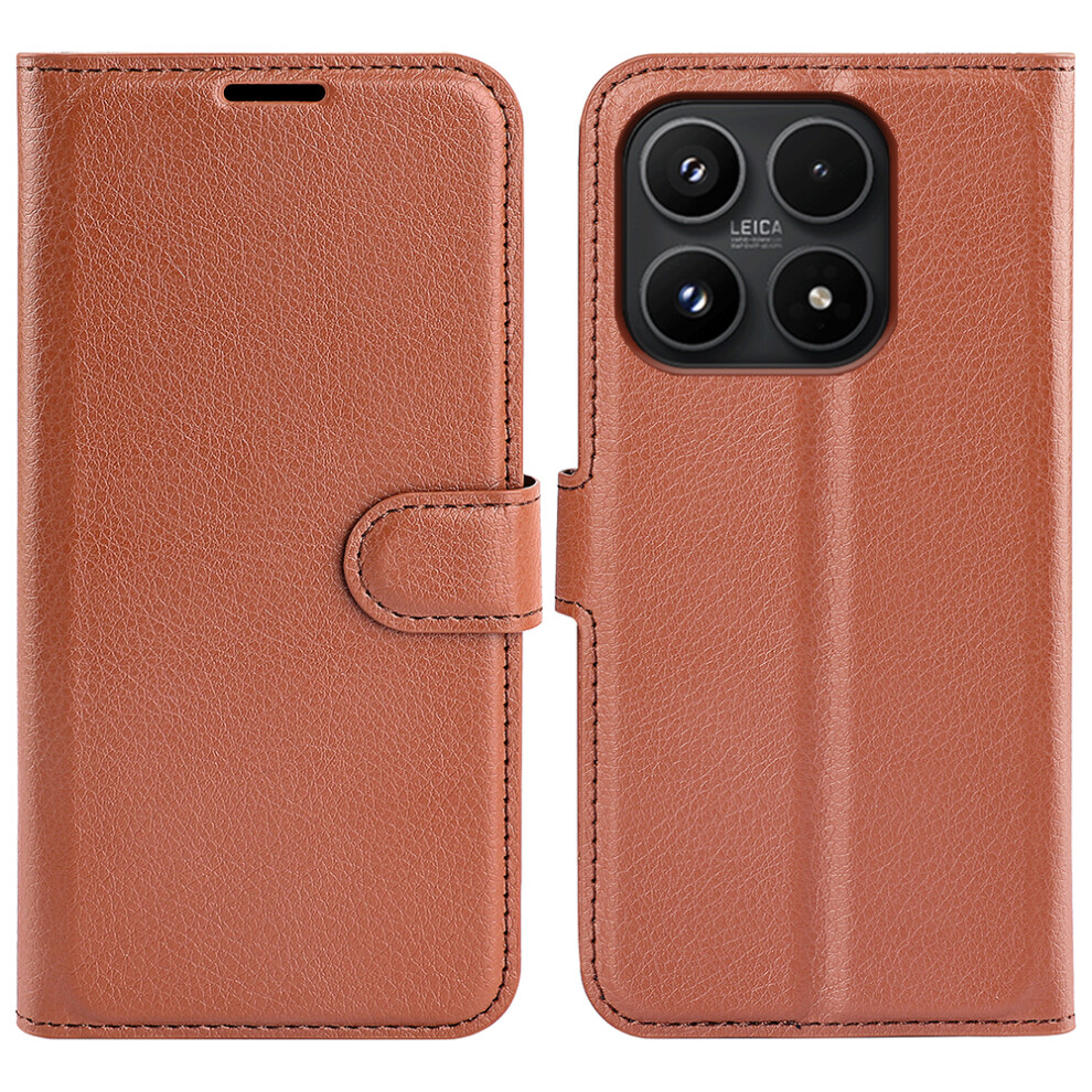 (Brown) Amorus For Xiaomi 17 Wallet Case Litchi Texture Shockproof Leather Flip Stand Phone Cover Brown 6914295959667