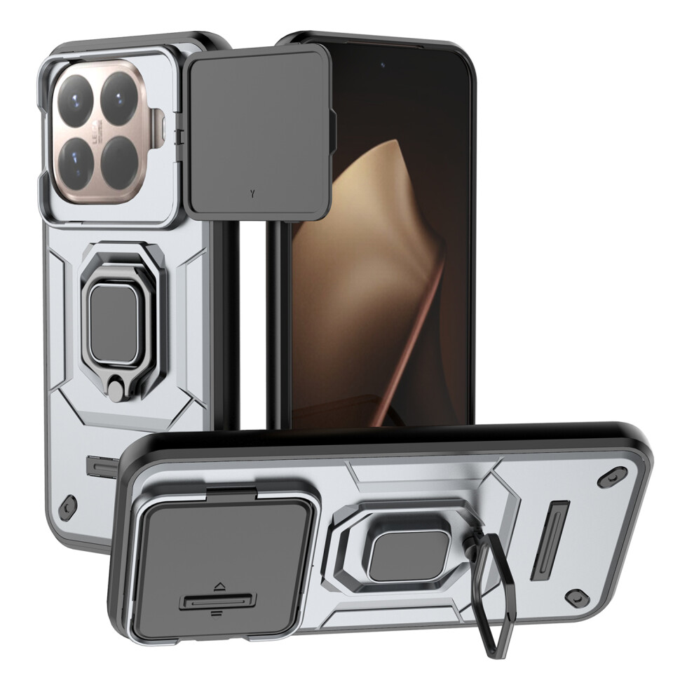 (Grey) For Xiaomi 15T Pro Case Pc + Tpu Kickstand Phone Protector With Lens Cover Grey 6914296766097